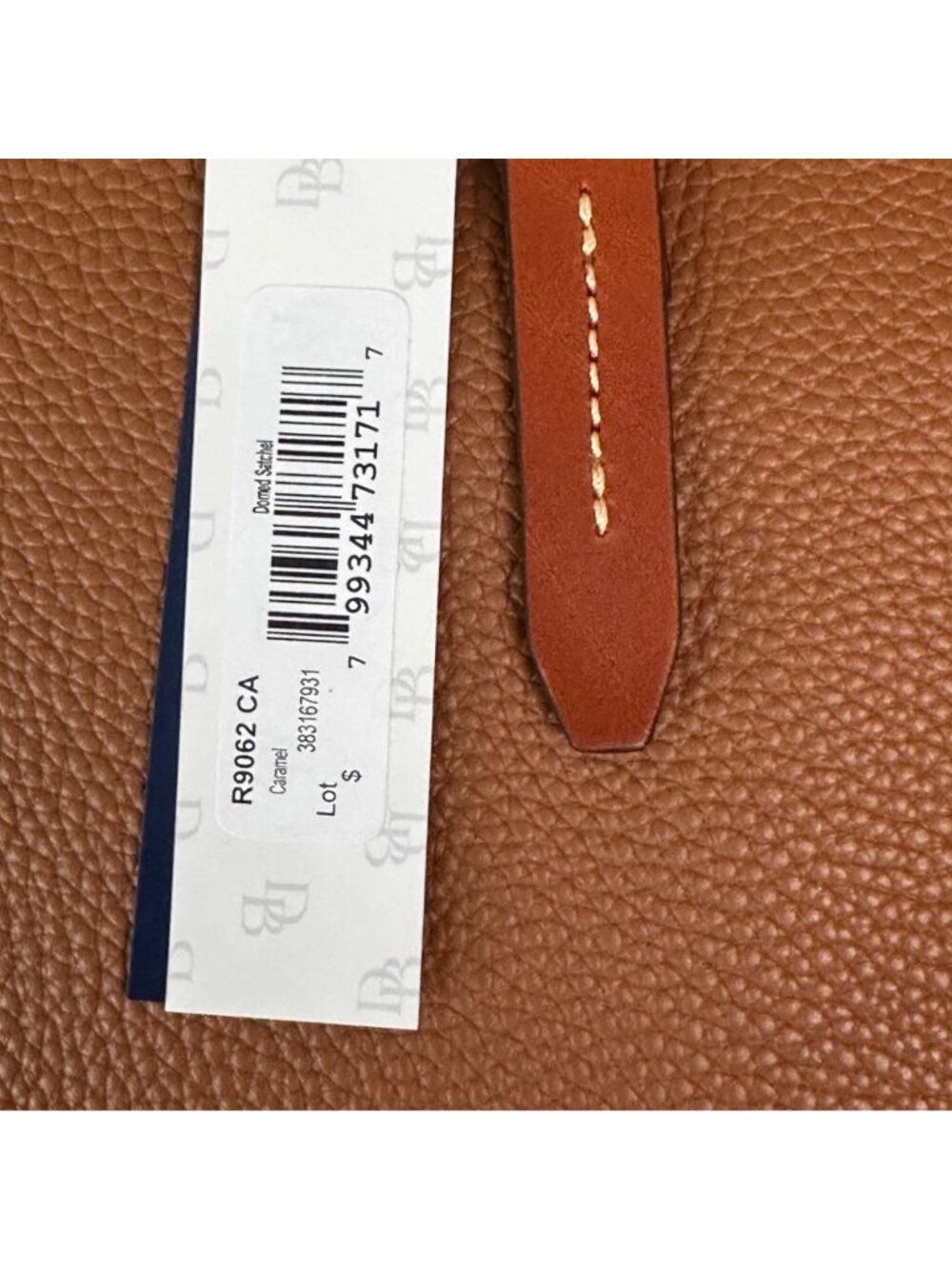 Dooney Bourke Pebble Leather Dome Designer Satchel Work Bag  Camel and Cognac - Picture 9 of 10